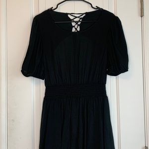 Black Flowy Mini Dress XL